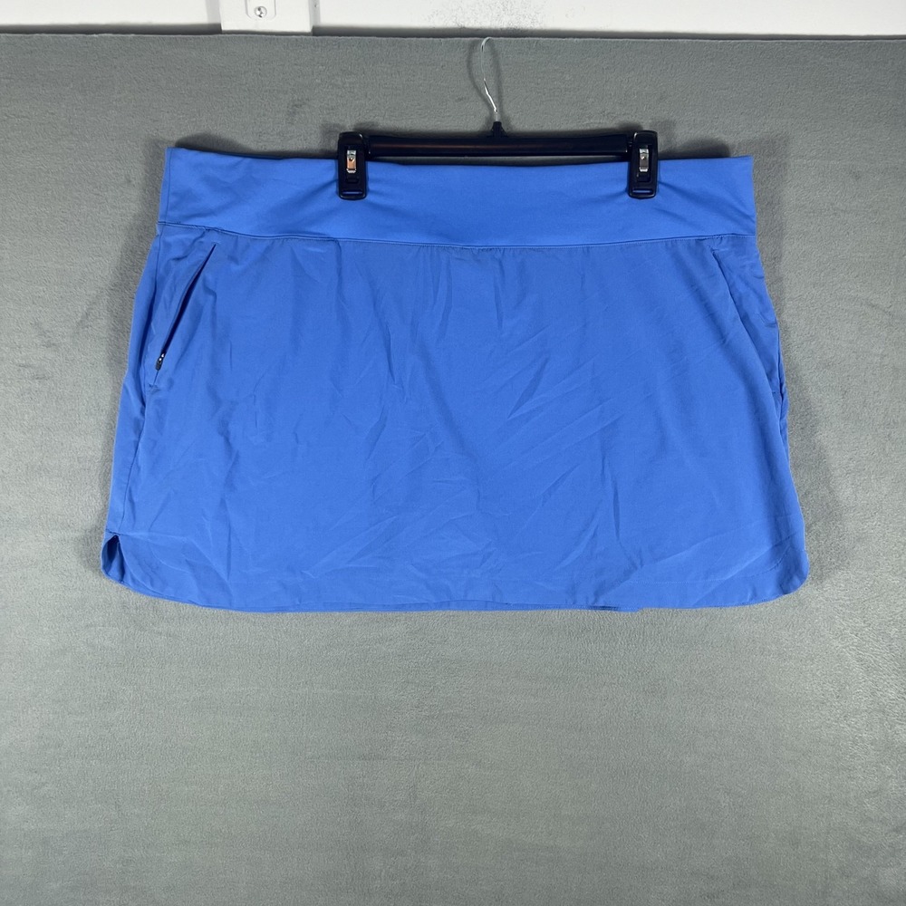 Eddie Bauer Women's 2XL Blue Activewear Skort Skirt Built-in Shorts Zipper - Picture 1 of 7